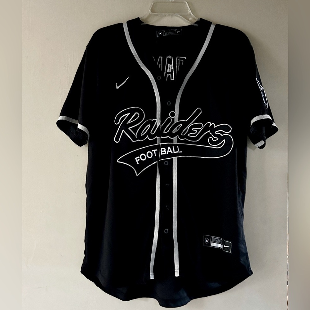 Nike Raiders Football Baseball Style Jersey #17 Davante Adams MLB Logo Size S
